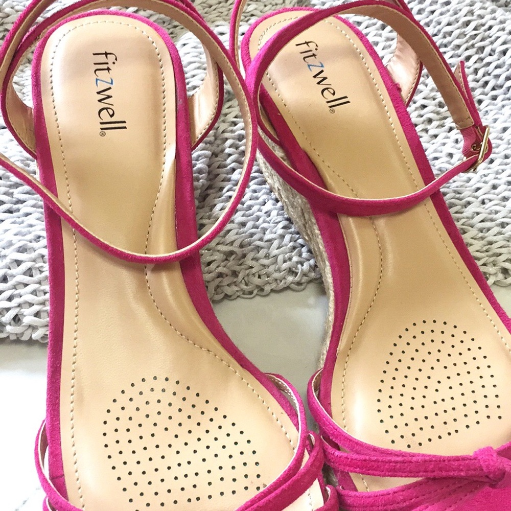 Fitzwell Emma Fuschia Wedge Espadrille - Picture 7 of 14